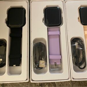 Smart Fit Smartwatch Trio - Black, Purple, and Tan
